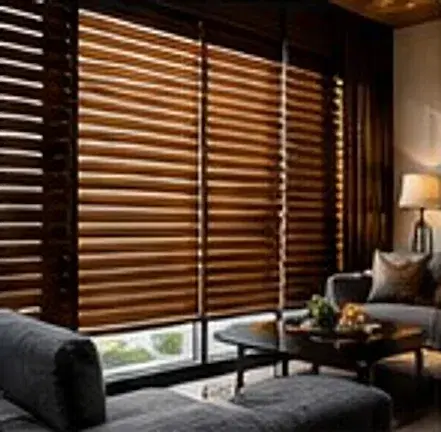 Wooden shutters in a study